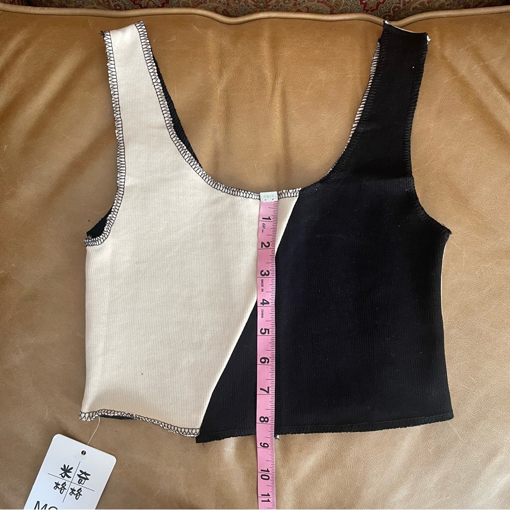 PATCHWORK STYLE CROPPED TANK TOP - Picture 14 of 16